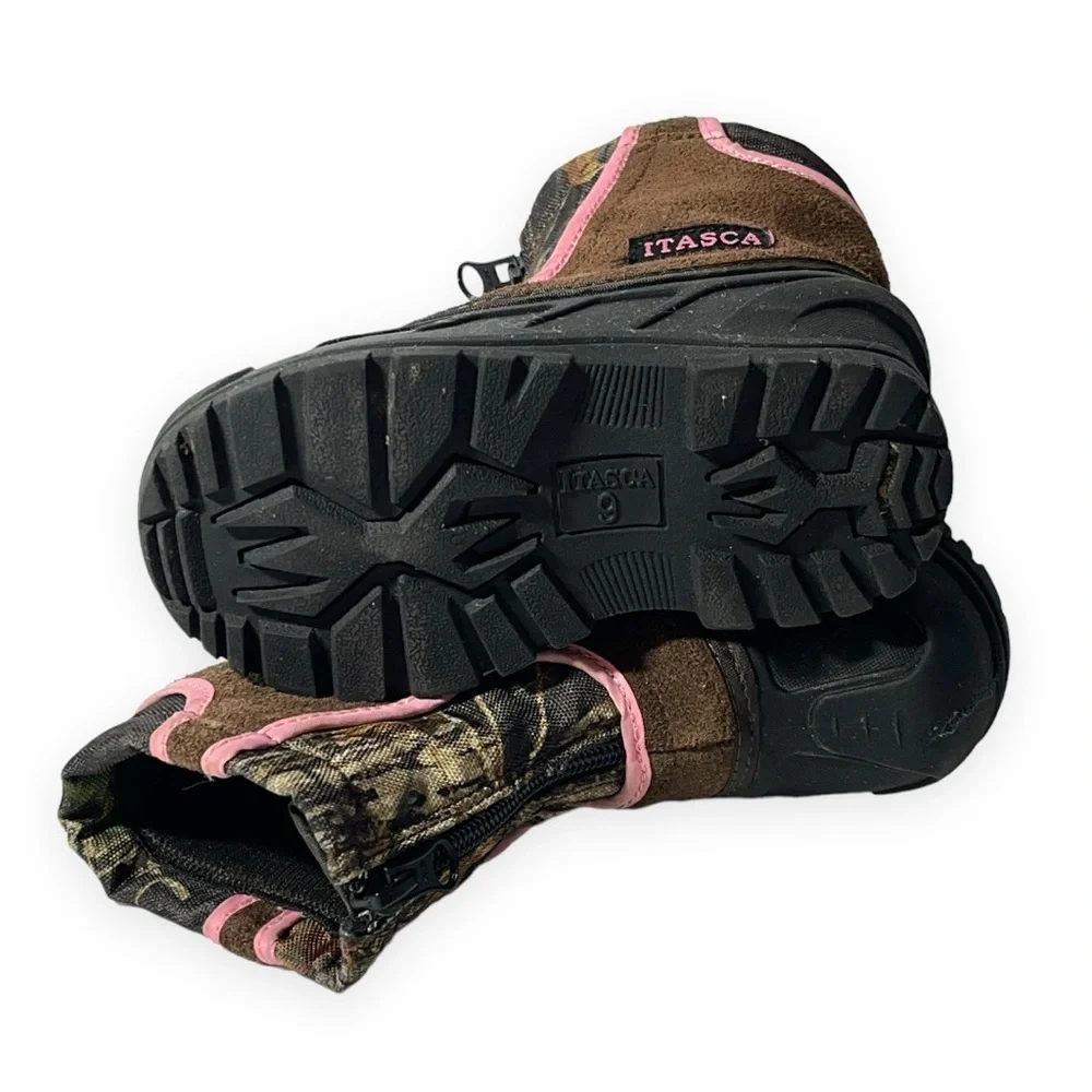 Itasca Girls Waterproof Snow Stomper Winter Boot Camouflage Pink Kids‎ 9 READ